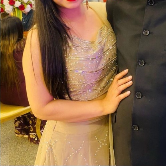 Nude colour stylish girlish lehanga - Picture 2 of 2